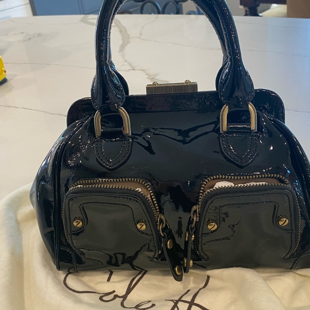 Cole Haan Black Patent Leather Handle Purse - Picture 12 of 13
